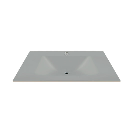 32", 36", 40" Thermoformed Sintered Stone Vanity Top with Integrated Basin – Matte Grey