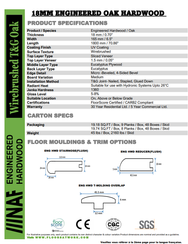 Dune - NAF 6.5''x 18mm OAK Engineered Hardwood