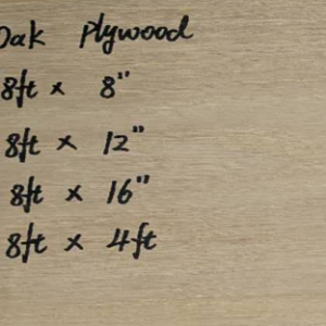 1/8″ Stair Plywood Available in 8″ (50pcs/pack), 12″ (40pcs/pack), 16″ (30pcs/pack) White Oak 50pcs/pack (R302)