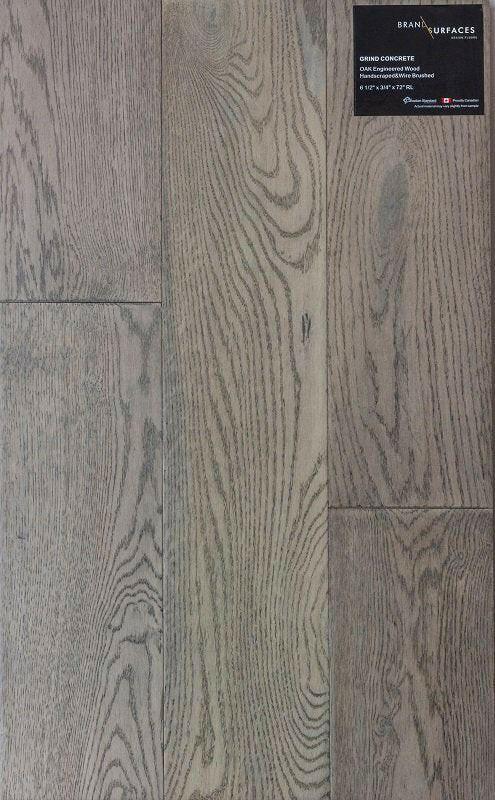 Grind Concrete - BRAND SURFACES 6 1/2" Oak Engineered Hardwood Canadian Standard Flooring