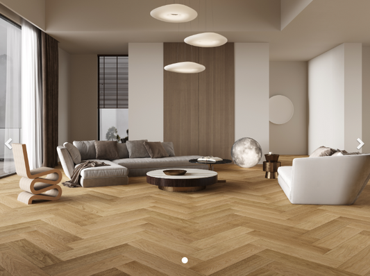 Macaroon - Vidar Herringbone 5" x 3/4" American Oak Engineered Hardwood T&G