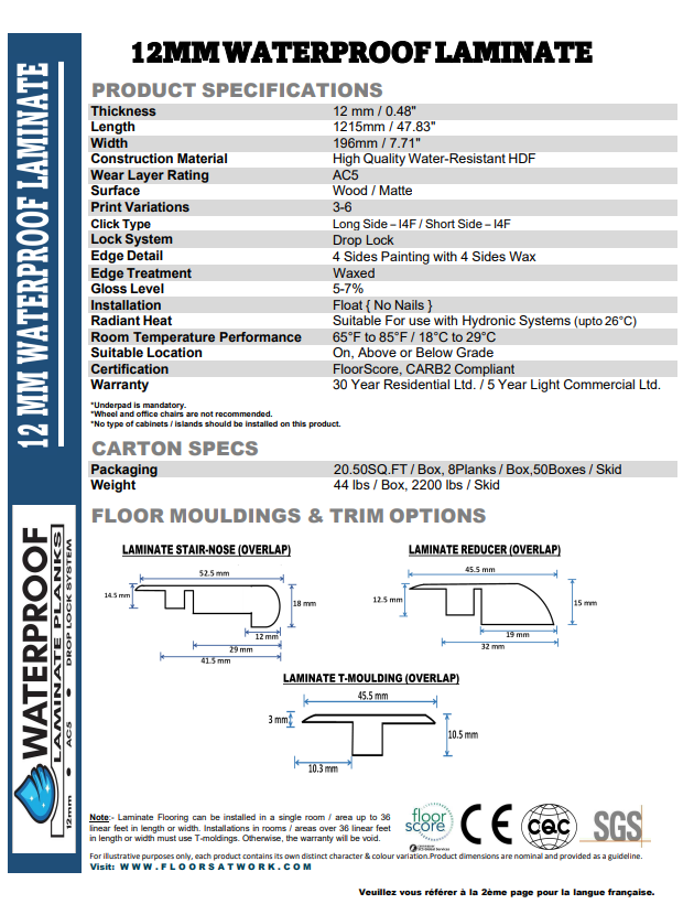 Ontario - NAF 12mm Waterproof Laminate
