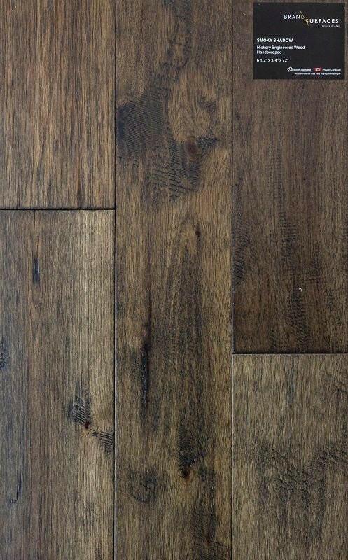 Smoky Shadow - BRAND SURFACES 6 1/2" Hickory Engineered Hardwood Canadian Standard Flooring