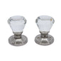 Door Knob Crystal Diamond Privacy Satin Nickel (100128)