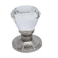Door Knob Crystal Diamond Dummy Satin Nickel (100132)