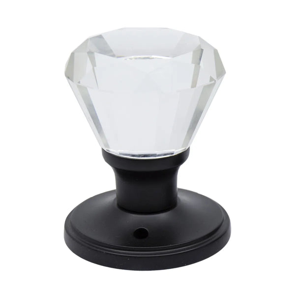 Door Knob Crystal Diamond Dummy Black (100133)