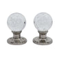 Door Knob Crystal Bubble Privacy Satin Nickel (100134)
