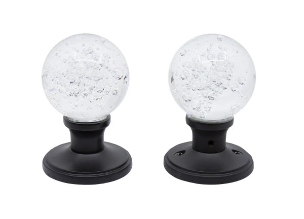 Door Knob Crystal Bubble Hallway Black (100137)