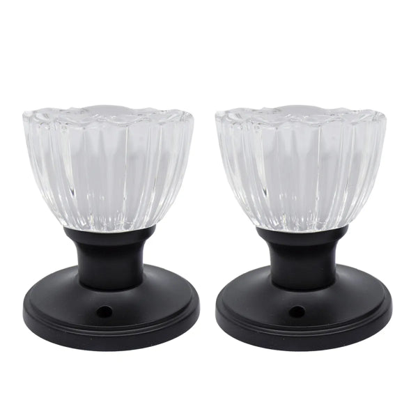 Door Knob Crystal Tulip Privacy Black (100141)