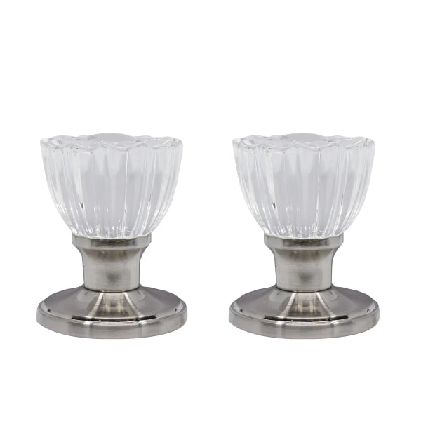 Door Knob Crystal Tulip Hallway Satin Nickel (100142)