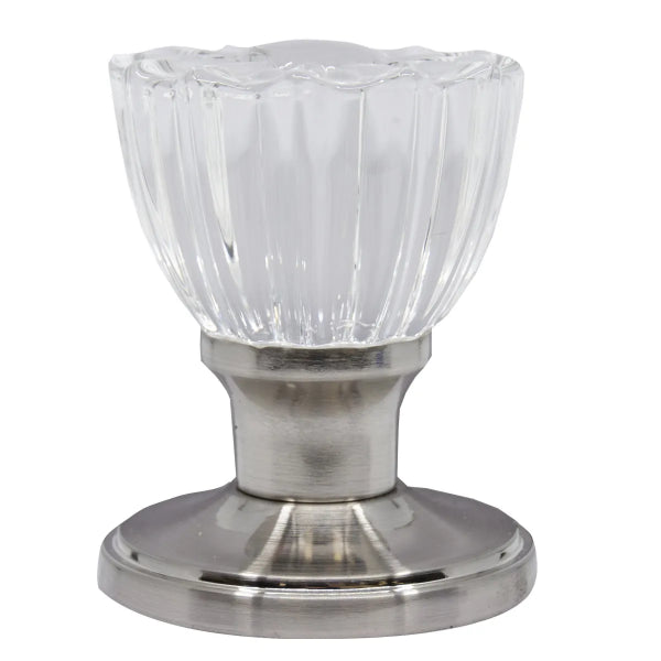 Door Knob Crystal Tulip Dummy Satin Nickel (100144)