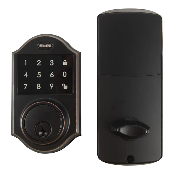 Ornate Electronic Deadbolt Black Oil Rubbed Brass (100152)
