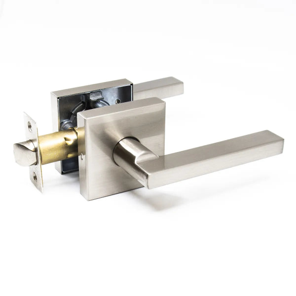 Door Lock Lever Passage Square Satin Nickel (100216)