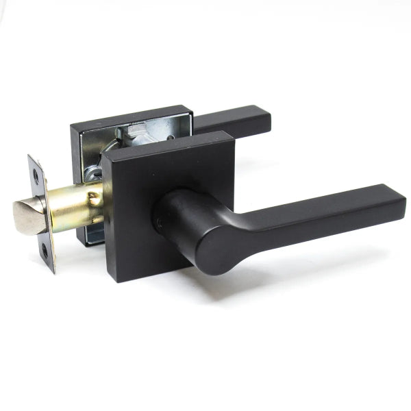 Door Lock Lever Passage Square Matte Black (100217)