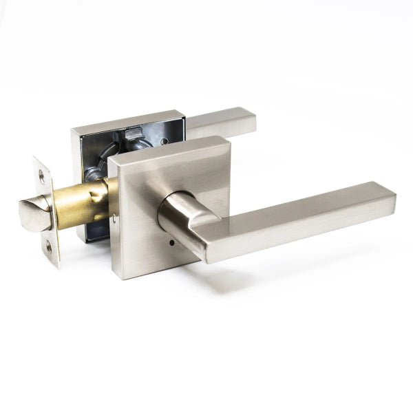 Door Lock Lever Privacy Square Satin Nickel (100316)