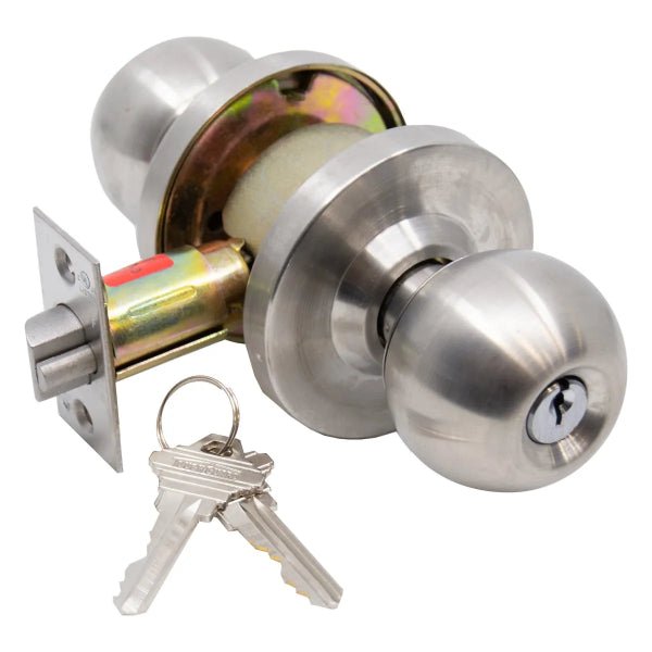 Door Lock Knob Storeroom Satin Chrome (Commercial) (100334)