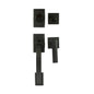 Door Lock Grip Square Matte Black (Zinc Alloy) (100464)