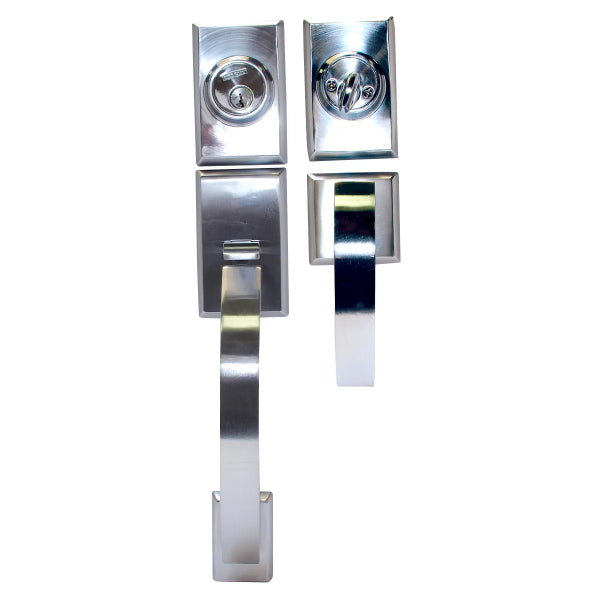Door Lock Grip Square Satin Chrome (Zinc Alloy) (100465)
