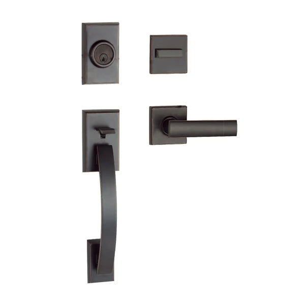 Dummy Door Lock Grip Square Matte Black (Zinc Alloy) (100466-1)