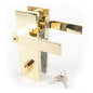 Door Lock Double Protection Security Set Polish Brass (100764)