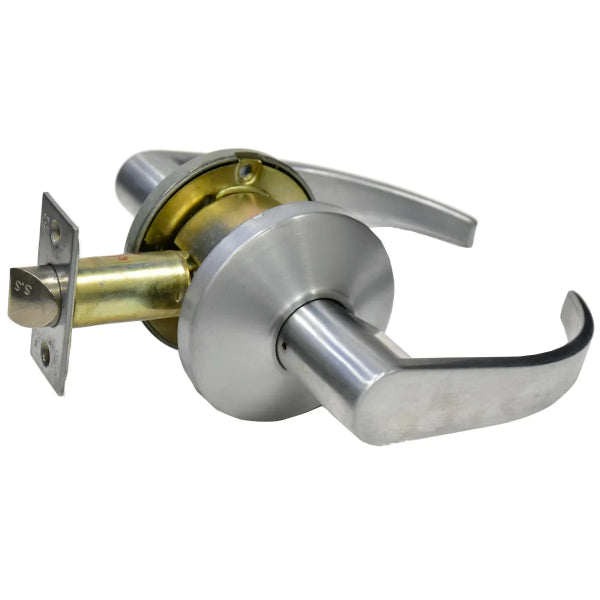 Door Lock Lever Set Passage Satin Chrome (Commercial) Curved Handle (100867)