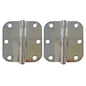 2PC Door Hinge 3in x 3in Round Corner 5/8in Chrome Steel Bulk (100887)