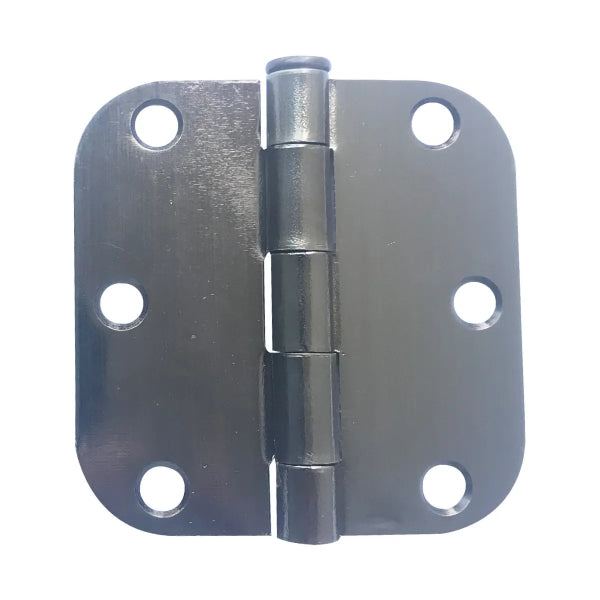 2PC Door Hinge 3in x 3in Round Corner 5/8in Pewter Plated Steel (100900)