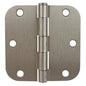 2PC Door Hinge 3in x 3in Round Corner 5/8in Satin Nickel Steel (100905)