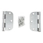 2PC Door Hinge 3in x 3in Round Corner 5/8in Brushed Stainless Steel (100907)