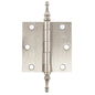 2PC Door Hinge 3in x 3in x 2mm Crown Tips Brushed Nickel Steel (100908)