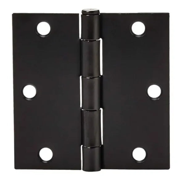2PC Door Hinge 3in x 3in x 2mm Square Corner Black Steel (100920)