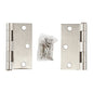 2PC Door Hinge 3in x 3in x 2mm Square Corner Satin Nickel Steel (100921)