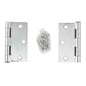 2PC Door Hinge 3in x 3in x 2mm Square Corner Brushed Stainless Steel (100923)