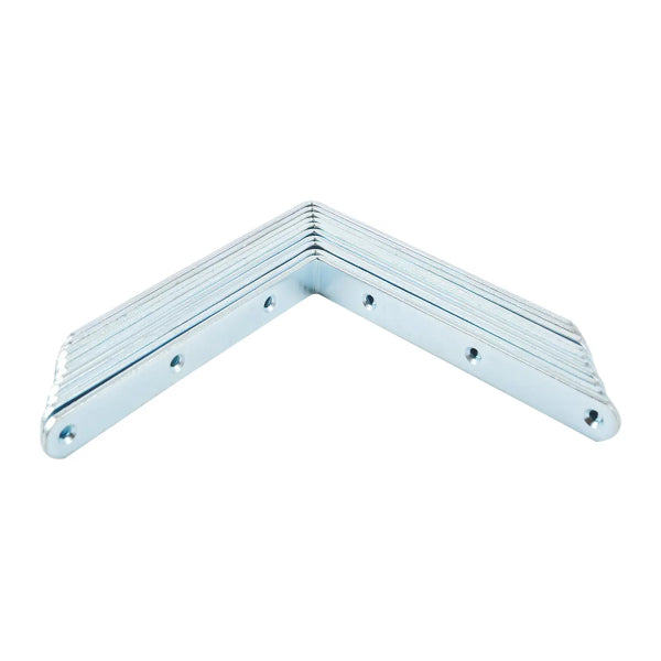 10PK Corner Brace 6in Zinc Round Corners (103168)