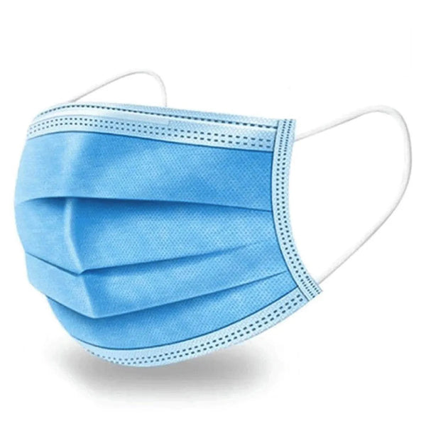 50PK Disposable Non-Medical Face Masks 3-Ply Light Blue (105507)
