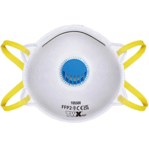2PK Dust Mask w/Valve 3Ply with Inner Foam Nose Pad (105508)