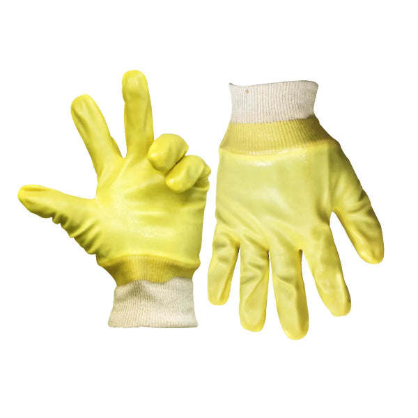 1dz. Heavy Duty PVC Gloves Knitted Cuff (OSFA) (105520)