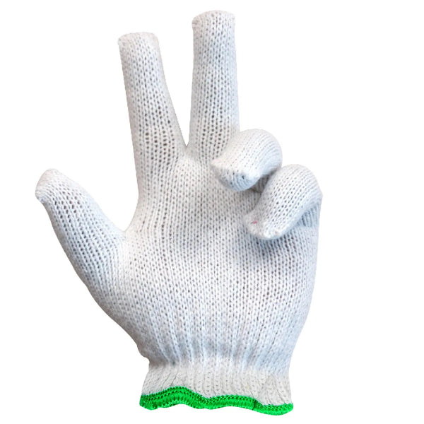 1dz. Knitted Poly/Cotton Gloves White (L) (105522)