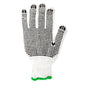 1dz. Knitted Poly/Cotton Gloves White With Black PVC Dots (L) (105530)