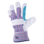 1dz. Cow Split Leather Gloves Reinforce Palm Rubberized Cuff (OSFA) (105539)