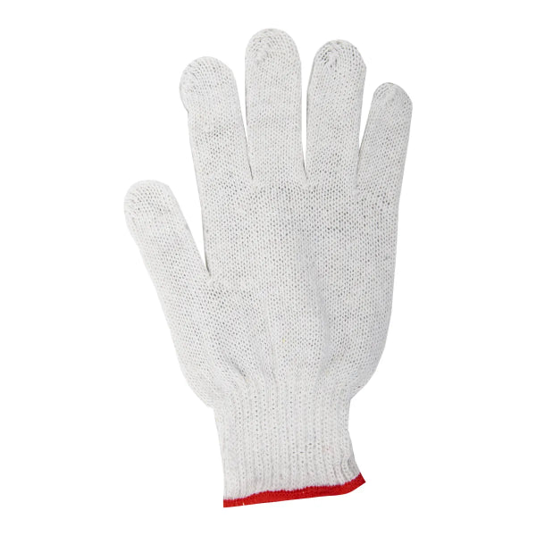 1dz. Knitted Poly/Cotton Gloves White With Black PVC Dots (S) (105545)