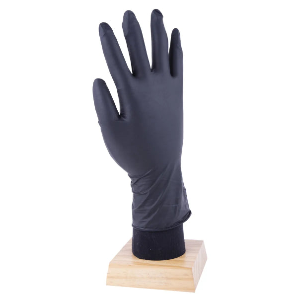 50PK Latex-Free Disposable Nitrile Gloves 8mil (M) Black (105548)