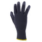 1dz. Knitted Polyester Gloves Black With Black PU Palm (M) (105552)
