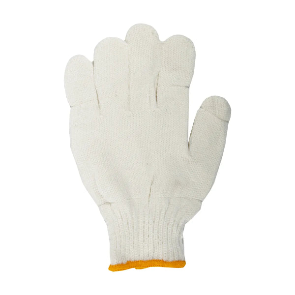 1dz. Knitted Nylon Gloves White (M) 7 Gauge thickness (105555)