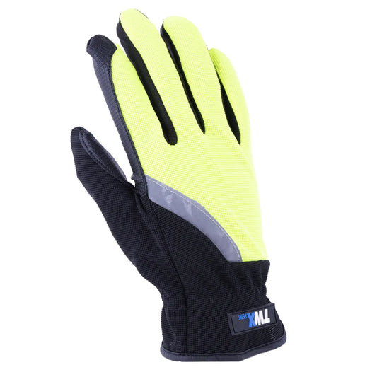 1 Pair Mechanic Gloves Green/Black With PU Palm & Spandex Back (OSFA) (105557)