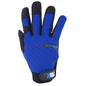 1 Pair Mechanic Gloves Blue/Black With Synthetic Leather Palm Black (L) (105594)