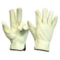 1 Pair Unlined Pigskin Driver Gloves Elastic Cuff Cotton Hem (L) (105602)