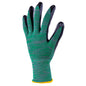 1dz. Knitted Polyester Gloves Green With Black Nitrile Palm (M) (105613)