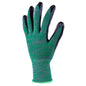 1dz. Knitted Polyester Gloves Green With Black Nitrile Palm (L) (105614)
