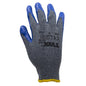 1dz. Knitted Cotton Gloves Gray With Crinkle Latex Palm Blue (M) (105642)